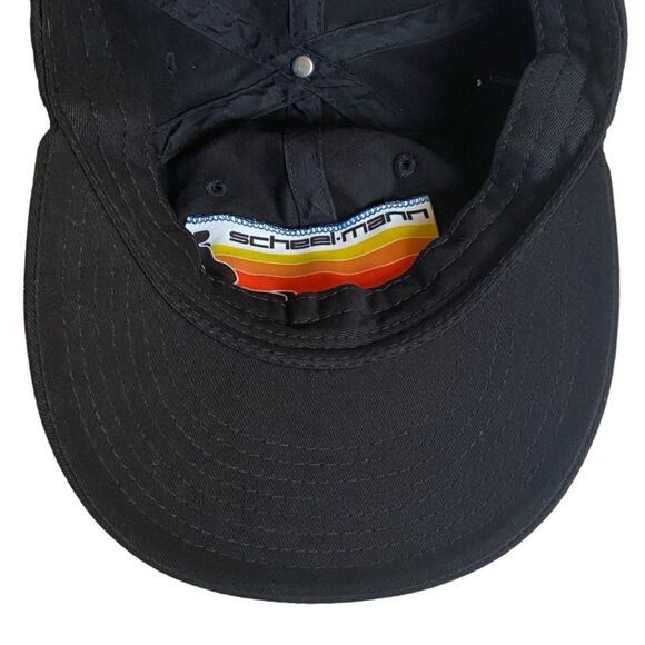 NWOT Findlay Unstructured Snapback Hat Black Chinstrap Scheel-mann Logo One Size - Picture 10 of 14